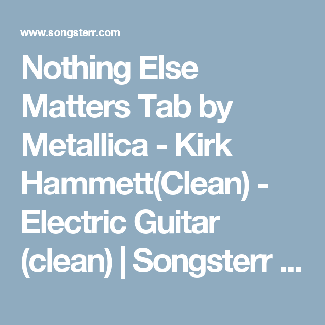 Download lagu metallica nothing else matters acoustic
