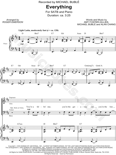 Everything michael buble piano sheet music free pdf